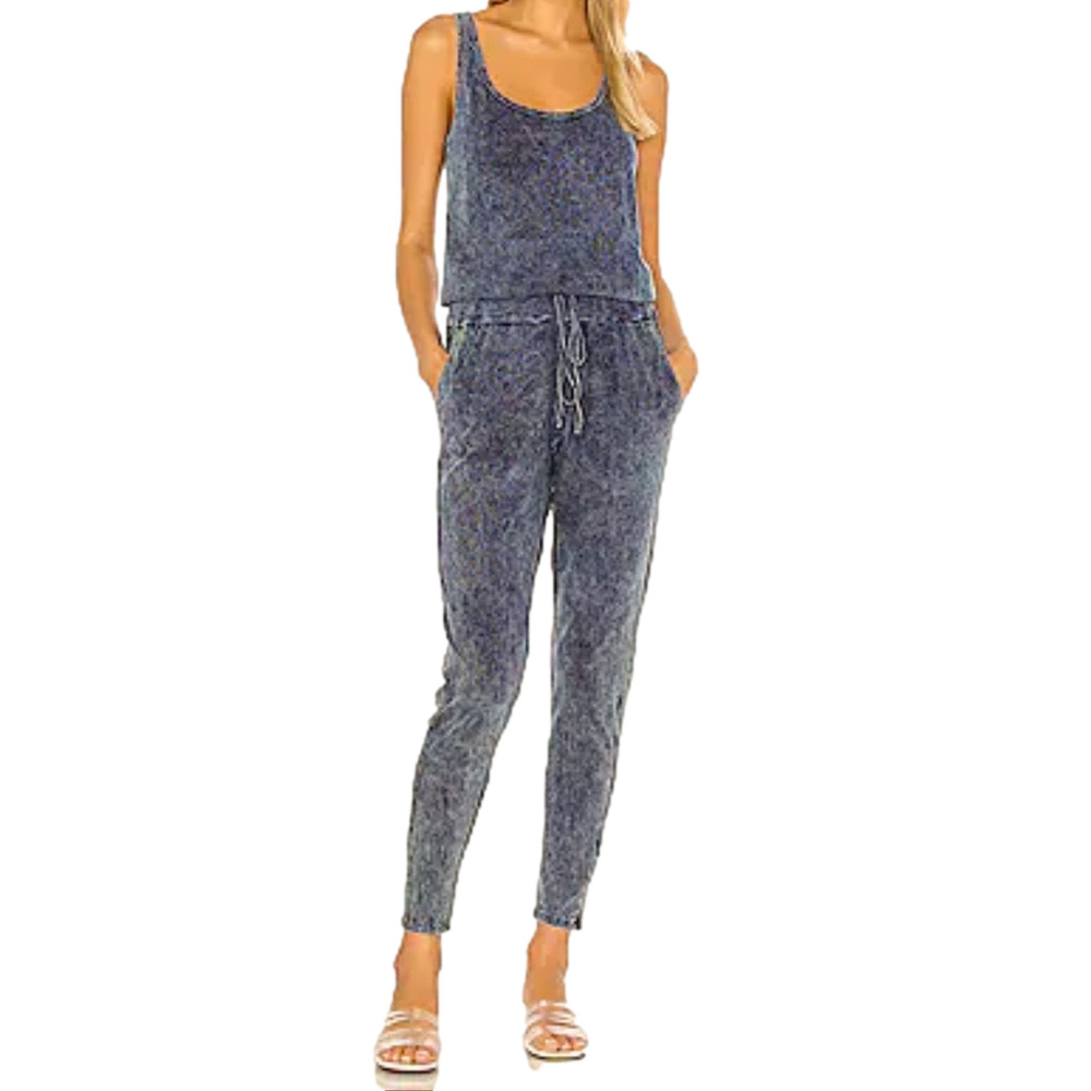 CHASER Women’s black mineral wash sleeveless lightweight jumpsuit Size XS NWT